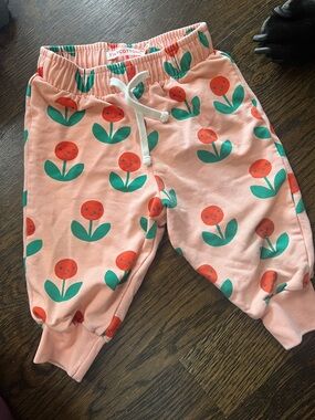 Tiny Cotton Pink Floral Jogger Sweatpants for Kids